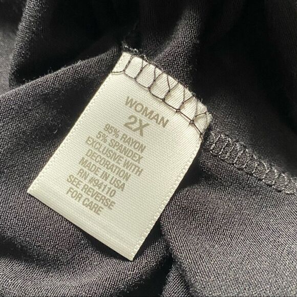Dressbarn Black Top Size 2X NEW with Tags - Picture 5 of 7